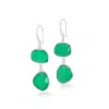 Dower & Hall Women's Green Onyx Pebble Drop Earrings In Silver In Silver