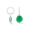 Dower & Hall Women's Green Onyx Pebble Huggie Hoops In Silver In Green