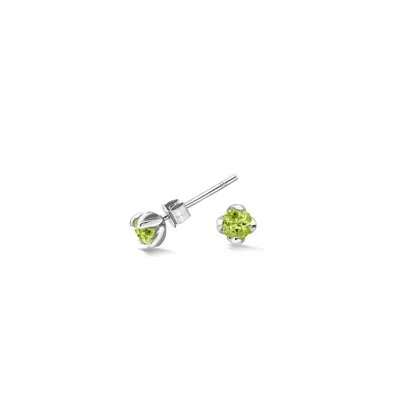 Dower & Hall Women's Green Peridot Orissa Studs In Sterling Silver