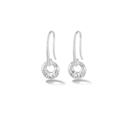 Dower & Hall Women's Hammered Bean Drop Earrings In Silver In Metallic