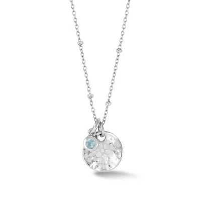 Dower & Hall Women's Hammered Disc & Aquamarine Array Necklace In Sterling Silver In Green