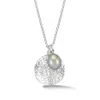 Dower & Hall Women's Hammered Disc & Dove Grey Freshwater Pearl Pendant In Sterling Silver