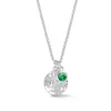 Dower & Hall Women's Hammered Disc & Green Garnet Array Pendant In Silver In Silver