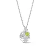 Dower & Hall Women's Hammered Disc & Green Peridot Array Pendant In Silver In Silver