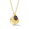 Dower & Hall Women's Hammered Disc & Peacock Freshwater Pearl Pendant In Gold Vermeil