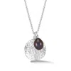 Dower & Hall Women's Hammered Disc & Peacock Freshwater Pearl Pendant In Sterling Silver
