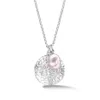 Dower & Hall Women's Hammered Disc & Pink Freshwater Pearl Pendant In Sterling Silver