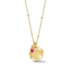 Dower & Hall Women's Hammered Disc & Ruby Array Necklace - Gold In Gold