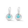 Dower & Hall Hammered Disc & Turquoise Array Earrings In Blue