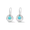 Dower & Hall Women's Hammered Disc Turquoise Earrings In Sterling Silver In Silver