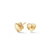 Dower & Hall Women's Hammered Flat Heart Nomad Studs In Gold Vermeil In Gold