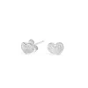 Dower & Hall Women's Humbug Heart Studs In Sterling Silver