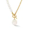 Dower & Hall Women's Keshi Charm Drop Pearl Luna Necklace In Gold Vermeil In Gold