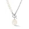 Dower & Hall Women's Keshi Charm Drop Pearl Luna Necklace In Sterling Silver In Gray