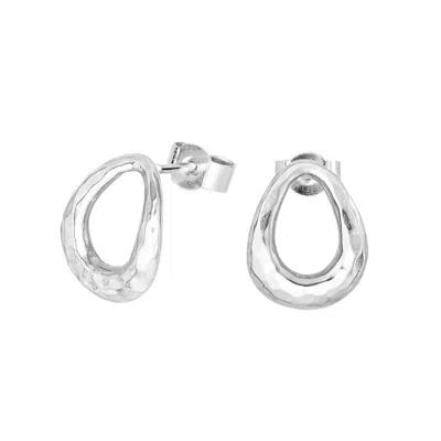 Dower & Hall Women's Large Entwined Oval Studs In Silver In Metallic