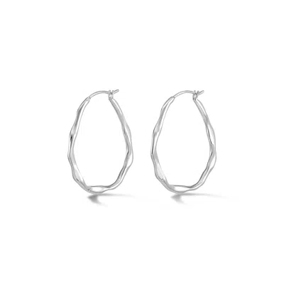 Dower & Hall Women's Large Oval Waterfall Hoops In Sterling Silver