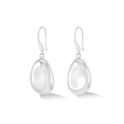 Dower & Hall Women's Large Pebble Drop Earrings In Silver In Metallic