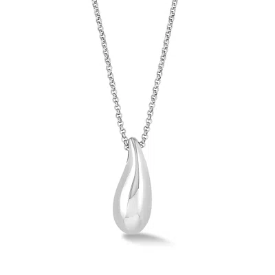 Dower & Hall Women's Large Pebble Droplet Pendant In Silver