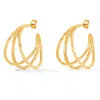 Dower & Hall Women's Large Triple Row Waterfall Hoops In Gold Vermeil