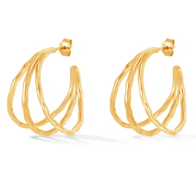 Dower & Hall Women's Large Triple Row Waterfall Hoops In Gold Vermeil
