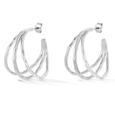 Dower & Hall Women's Large Triple Row Waterfall Hoops In Sterling Silver