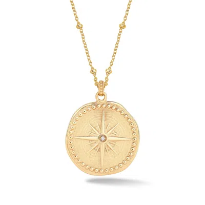 Dower & Hall Women's Large True North Diamond Pendant In Gold Vermeil
