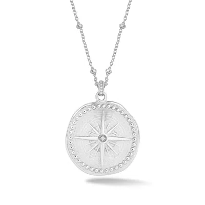 Dower & Hall Women's Large True North Diamond Pendant In Sterling Silver