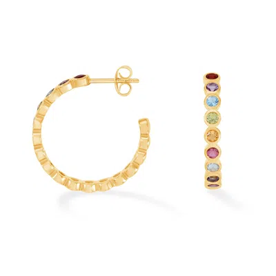 Dower & Hall Women's Large Tutti Frutti Hoops In Gold Vermeil