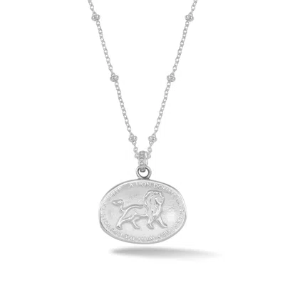 Dower & Hall Women's Lion Story Necklace In Sterling Silver In Metallic