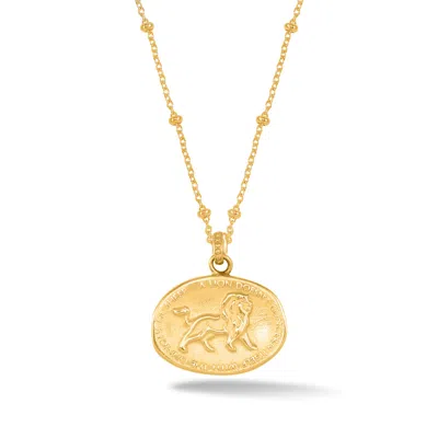 Dower & Hall Women's Lion Talisman Necklace In Gold Vermeil