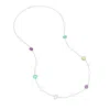 Dower & Hall Women's Long Candy Gemstone & Baroque Pearl Necklace In Silver In Silver