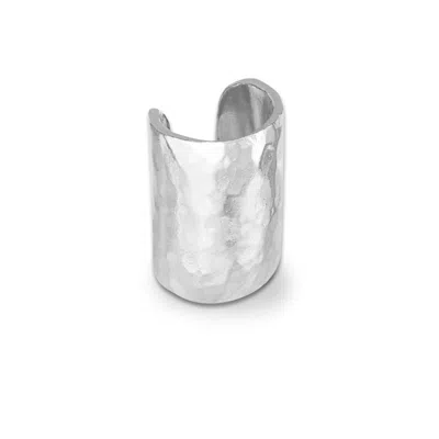 Dower & Hall Women's Long Curved Nomad Ear Cuff In Sterling Silver