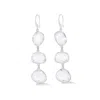 Dower & Hall Women's Long Rock Crystal Pebble Drop Earrings In Silver In Metallic