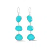 Dower & Hall Women's Long Turquoise Pebble Drop Earrings In Silver In Silver