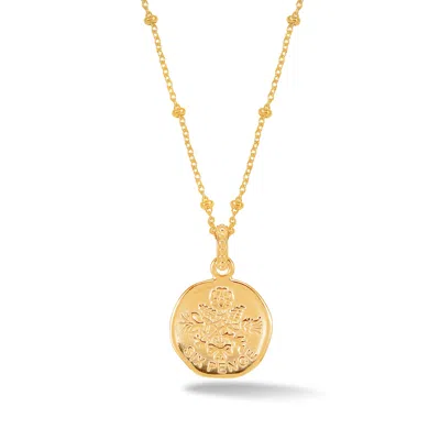 Dower & Hall Women's Lucky Sixpence Pendant In Gold Vermeil