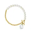 Dower & Hall Luna Freshwater Kasha Pearl Bracelet In Gold