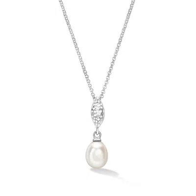 Dower & Hall Women's Marquise & Oval White Pearl Pendant In Sterling Silver