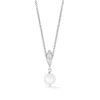 Dower & Hall Women's Marquise & Round White Pearl Pendant In Sterling Silver