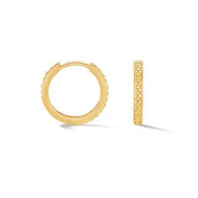 Dower & Hall Women's Medium Dotty Flat Edge Hoop In Gold Vermeil