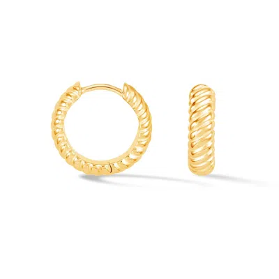 Dower & Hall Women's Medium Twist Huggie Hoops - Gold