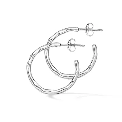 Dower & Hall Women's Medium Waterfall Hoops In Sterling Silver In White