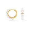 Dower & Hall Women's Medium White Pearl Huggie Hoops In Gold Vermeil In Gold