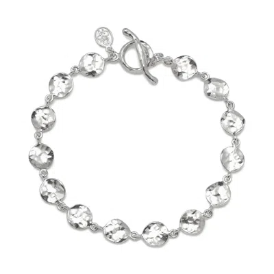 Dower & Hall Women's Nomad Disc Link Bracelet In Silver In White