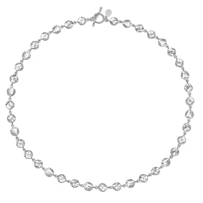 Dower & Hall Women's Nomad Disc Link Necklace In Silver In White
