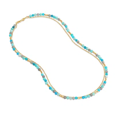 Dower & Hall Women's Ocean Orissa Necklace Gold In Blue