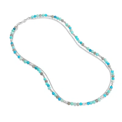 Dower & Hall Women's Ocean Orissa Necklace Silver In Blue