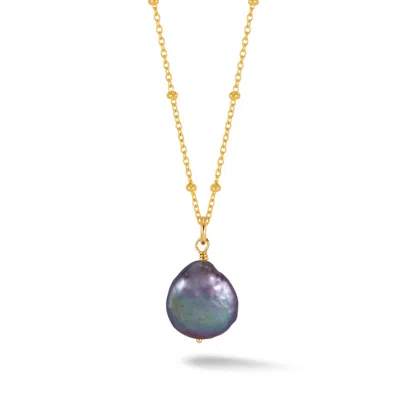 Dower & Hall Women's Peacock Biwa Pearl Pendant In Gold Vermeil