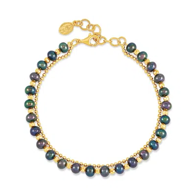 Dower & Hall Women's Peacock Freshwater Timeless Pearl Bracelet In Gold Vermeil