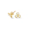 Dower & Hall Women's Pearl Trio Studs In Gold Vermeil In Gold
