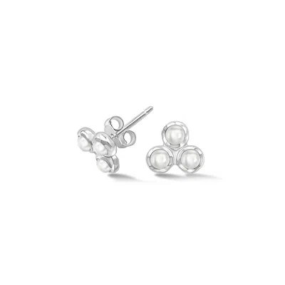 Dower & Hall Women's Pearl Trio Studs In Sterling Silver